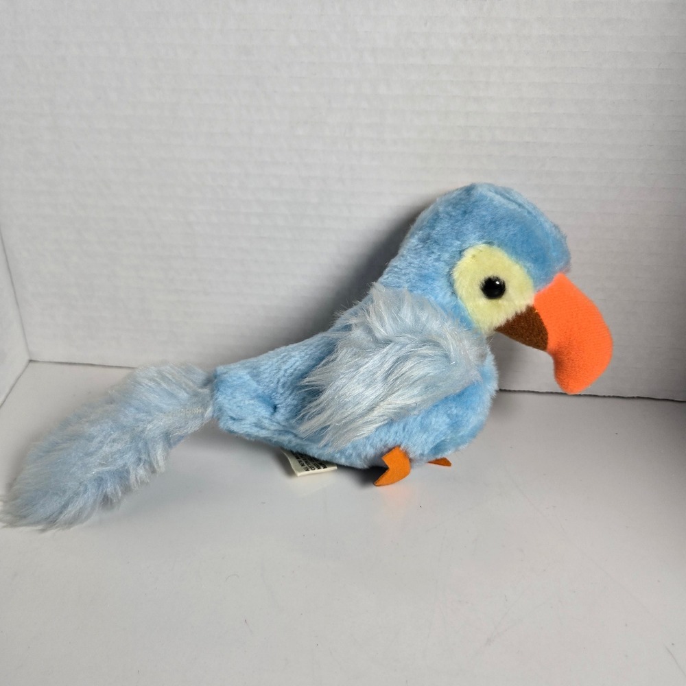 Nanco Vintage Plush Tropical Bird Parrot Blue Yellow Stuffed Animal